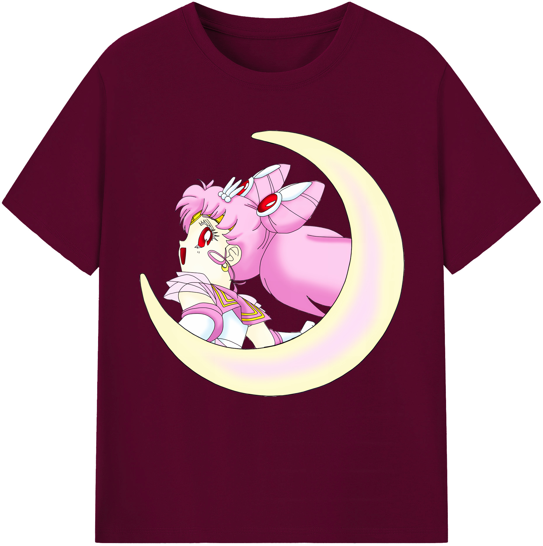 （画像用） 美少女戦士セーラームーン ちびうさ Sailor Moon Chibiusa Tsukino Usagi Small Lady Serenity レディースカジュアルプリントTシャツ（綿100％）